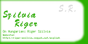 szilvia riger business card